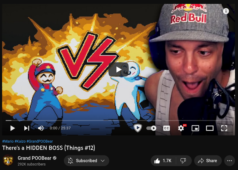 The YouTube thumbnail for GrandPooBear's video There's a HIDDEN BOSS (Things #12)